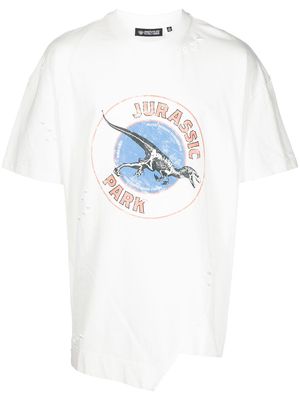 Mostly Heard Rarely Seen Jurassic Park distressed T-shirt - White
