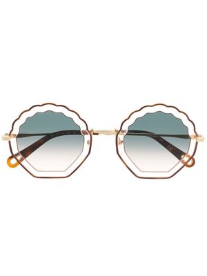 Chloé Eyewear Tally seashell-frame sunglasses - Brown