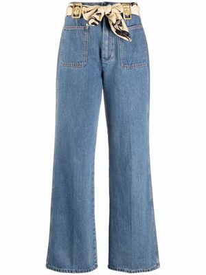 LANVIN high-waisted scarf-detail jeans - Blue