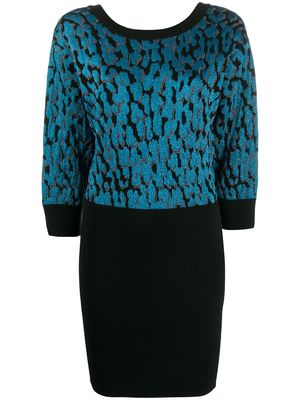 Just Cavalli leopard-spot knitted dress - Black