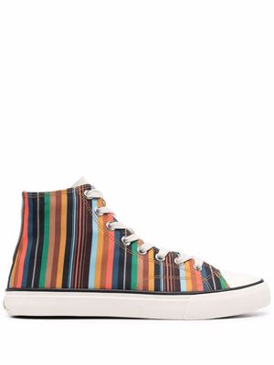 PS Paul Smith striped high-top sneakers - Orange