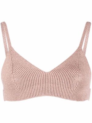 Off-White fine-ribbed bralette - Neutrals