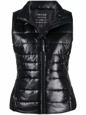 Calvin Klein high-shine padded gilet jacket - Black