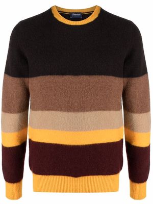 Drumohr stripe-print wool jumper - Brown