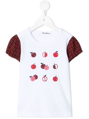 Familiar apple-print cotton T-shirt - White