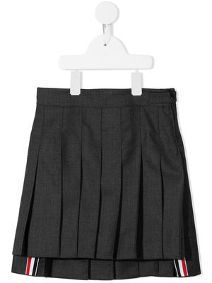 Thom Browne Kids Super 120s pleated mini skirt - Grey