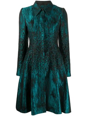 Talbot Runhof sequin jacquard coat - Green