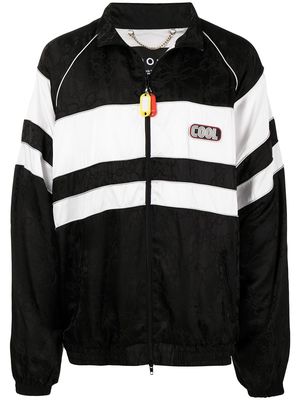 COOL T.M chain-link print striped jacket - Black