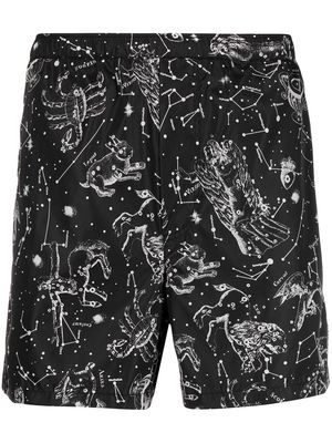Valentino zodiac map shorts - Black