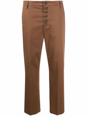 DONDUP cropped straight-leg trousers - Brown