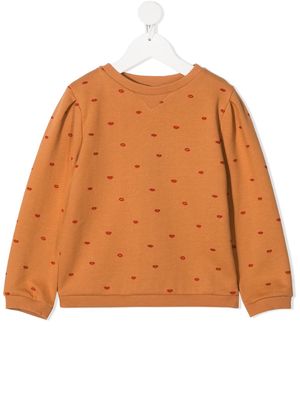 Emile Et Ida Lips pattern sweatshirt - Brown
