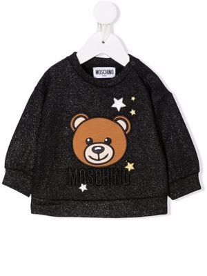 Moschino Kids teddy bear cotton sweatshirt - Black