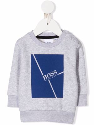 BOSS Kidswear logo-print cotton sweatshirt - Grey