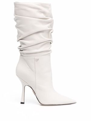 Dsquared2 Blair ruched calf boots - White