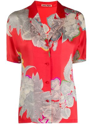 Issey Miyake Pre-Owned 1970s floral print silk shirt - Red