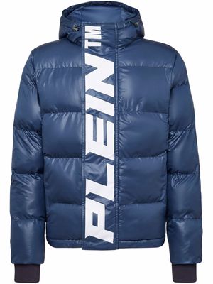 Philipp Plein padded long-sleeve logo jacket - Blue