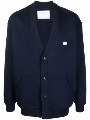Société Anonyme buttoned logo-patch cardigan - Blue