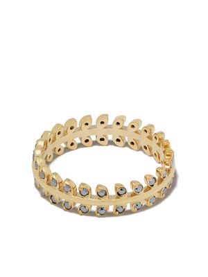 Feidt Paris 9kt yellow gold leaf sapphire ring