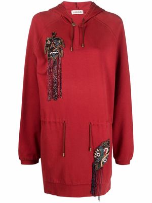 Kansai Yamamoto Pre-Owned 1990s beaded hoodie dress - Red