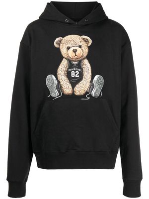 DOMREBEL Play teddy-print hoodie - Black