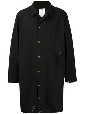 visvim press-stud fastened coat - Black