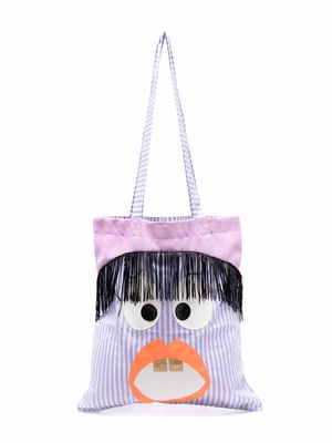 WAUW CAPOW by BANGBANG striped face-patch shoulder bag - Purple