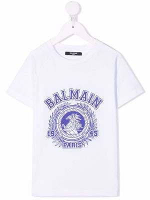 Balmain Kids logo-print cotton T-Shirt - White