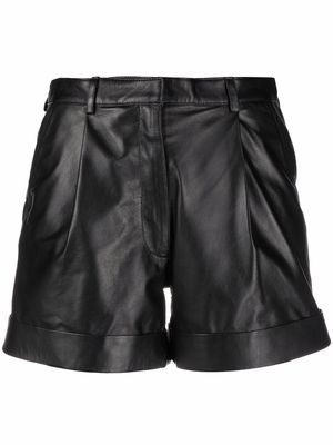 Manokhi Jett high-waisted leather shorts - Black