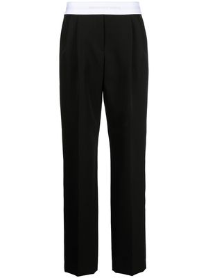 Alexander Wang logo-waist tailored trousers - Black