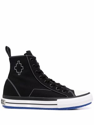 Marcelo Burlon County of Milan embroidered cross high vulcanized sneakers - Black