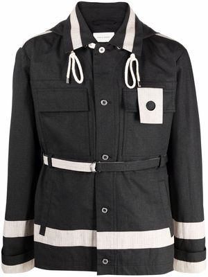 Craig Green panelled utility hooded jacket - Black
