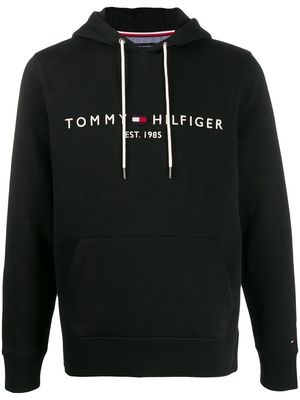 Tommy Hilfiger logo print hoodie - Black