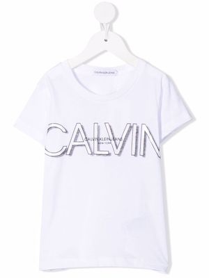 Calvin Klein Kids logo-print cotton T-Shirt - White
