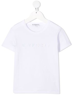 Givenchy Kids foil logo-print T-shirt - White