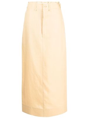 Jacquemus slit-detail high-waisted skirt - Yellow