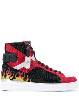 Philipp Plein Money Beast crystal flame sneakers - Black