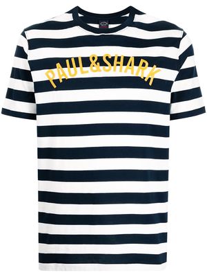 Paul & Shark logo-print striped T-shirt - Blue