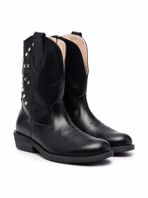 Florens stud-embellished leather boots - Black