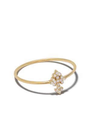 Feidt Paris 18kt yellow gold diamond mini cross ring