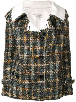 Junya Watanabe Comme des Garçons Pre-Owned 2000 check print double-breasted jacket - Black