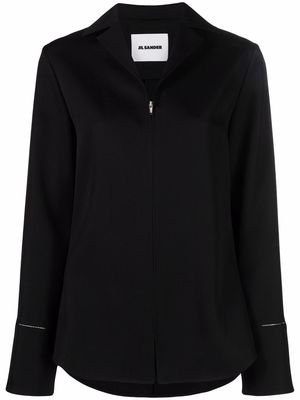 Jil Sander zip-up fitted shirt jacket - Black