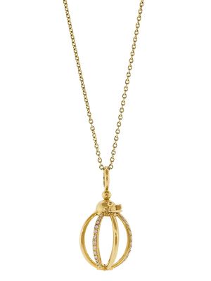 KATHERINE JETTER 18kt yellow gold diamond cage pendant necklace - YLWGOLD