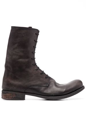 A Diciannoveventitre distressed-effect lace-up boots - Black