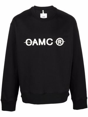 OAMC logo-print crew neck jumper - Black