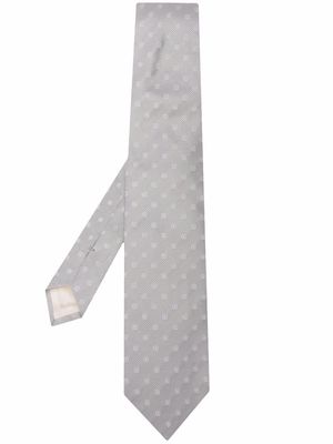 D4.0 embroidered silk tie - Grey