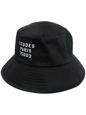 Etudes logo-print cotton bucket hat - Black