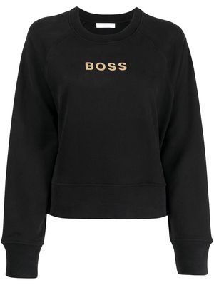 BOSS slogan print sweatshirt - Black