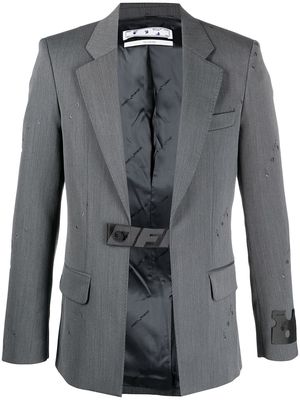 Off-White industrial-belt blazer - Grey
