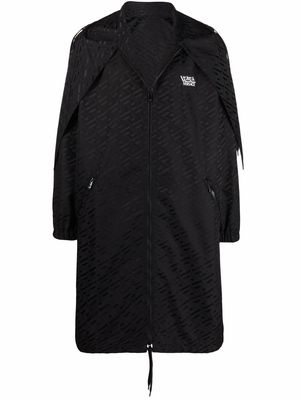 Versace jacquard-woven parka coat - Black