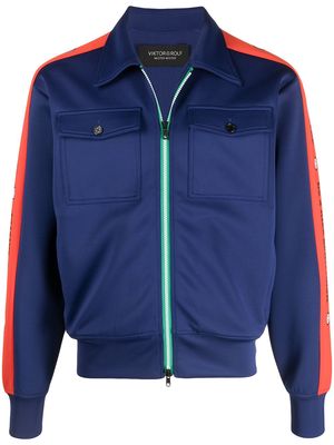 Viktor & Rolf slogan-print zip-up jacket - Blue